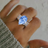 Big Drop Sky Blue CZ Rings for Women Elegant Lady's Finger Accessories Wedding Anniversary Party Jewelry - Image 1