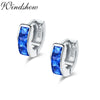 7Colors Cute Silver Square CZ Circles Small Loops Huggie Hoop Earrings For Women Jewelry Girls Aros Artes Orecchini - Image 8