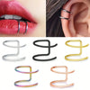 Women Men Fake Piering Nose Lip Ring Earrings， Non Piercing Lip Ear Clip，Fake Perforation Nasal Septum Ear Cartilage Clip - Image 1