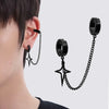 Four-Point Star Non-Piercing Clip Earrings in Black or Silver - Image 1