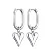 Classic Stainless Steel Chic Heart Pendant Hoop Earrings For Women Gold Silver Color Huggie Ear Buckle Daily Jewelry - Image 7