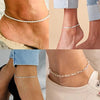 Ankle Bracelet for Women Gold Plated Silver Anklet Bracelets Cuban Link Chain Anklets Set Summer Jewelry - Image 2