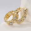Vintage Copper Material Heart-shaped Golden Plated Hoop Earrings Women's Banquet Daily Versatile Jewelry Craft - Image 3