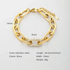 Stainless Steel Gold Plated Handmade Polished Zirconia Oval Charm Bracelet for Women Bangles Jewelry - Image 2