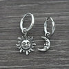 Sun and Moon hoop earrings, Sun hoop earrings, hoop earrings, gothic jewelry, celestial jewelry, moon hoops, moon earrings - Image 3