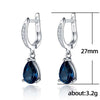Copper Women Drop Earrings Blue Droplet Like Dangle Earring Blue Gemstone Earrings Women - Image 4