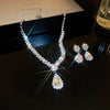 Crystal Necklace and Earring Set with Matching Pendant Details - Image 1