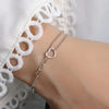 Voq Silver Color Women's Four Star Bracelet Star Double Layer Jewelry Girl Gift Direct - Image 7