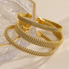 Gold Plated Stainless Steel Mesh Braid Bracelets Bangle for Women Men Simple Open Cuff Bracelet Classic Watchband Wrist Jewelry - Image 1