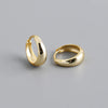 Silver Simple Wide Huggies Gothic Hoop Earrings for Women European Unisex Piercing Rock Jewelry Ear Buckles - Image 18