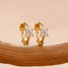 Stainless Steel Huggie Hoop Earrings for Women Mom Simple Gold Color Flowers Cartilage Piercing Earring Wedding Jewelry Gift - Image 2