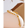 Gold Color Pvd Plated Metal Beads Chain Adjustable Bracelet Bangle Statement Summer Daily Jewelry - Image 3