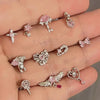 1PCS Cute Pink Zircon 316L Stainless Steel Ear Bone Nail Y2K Punk Small Earring for Women Cochlea Jewelry Party Gift - Image 1
