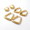 Gold Color Geometric Design Twisted Square Hoop Earrings For Women Creative Young Girls Party Wedding Jewelry - Image 4