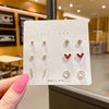 Pink Heart and Bow Stud Earrings Set with Pearl-Style Details - Image 15