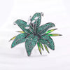 White/Green/Purple Lily Brooch Rhinestone Flower Jewelry Cloth Pin Gifts - Image 3