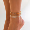 Boho Colorful Seed Beads Anklet Set for Women Summer Beach Simple Elastic Chain Bracelet Barefoot Ankle on Leg Jewelry - Image 1