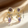 Baroque Water Drop Green Crystal Earrings French Court Style Blue Rhinestone Pearl No Pierced Ear Clips for Women's Gifs - Image 9