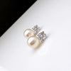 Dainty Women Imitation Pearl Stud Earrings Silver Color Eternity Wedding Earrings Daily Wear Temperament Elegant Jewelry - Image 3
