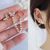 6 Pairs Korean Metal Start Heart Circle Small Earrings For Women Black Heart Enamel Earrings Sweet Jewelry - Image 11