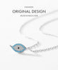MODIAN 925 Sterling Silver Natural Blue Turquoise Pendant Necklace Sparkling Pave Setting CZ for Women Valentine's Day Gift