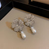 Flower Party Necklaces Women French Imitation Pearl Multi-layer Necklaces Bracelet Earrings Rhinestone Jewelry Sets K - Image 9