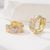 Classic Gold Plated Carving Snow Pattern Hoop Earrings For Women Delicate Simple Elegant Ear Accessories Jewelry Gifts - Image 2