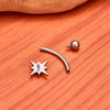 Titanium 16G CZ North Star Rook Earring 6mm 8mm 10mm 12mm Curved Barbell Eyebrow Cartilage Tragus Labret Piercing - Image 5