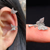 Adjustable Ear Cuff No Piercing with Cubic Zirconia Butterfly and Flower Designs - Image 51