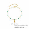 Bohemia Green Crystal Conch Tropical Fish Charms Tassel Anklet for Women Gold Plated Summer Holiday Foot Jewelry - Image 2