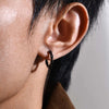 Simple Twisted Mobius Hoop Huggie Earrings for Men, Metal Geometrical Strip Earring Jewelry Gift to Him - Image 3