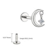 Titanium 16G CZ Moon Cartilage Earring Tiny Crescent Moon CZ Dangle Helix Tragus Conch Stud Ear Piercing - Image 7