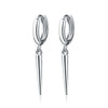 Silver Unisex Punk Rock Personality Spike Rivet Taper Hoop Earrings Rock Party Jewelry - Image 3