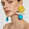 Gradient yellow peony earrings - Image 3