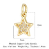 5pcs/Lot Star Heart Key Copper Cubic Zircon Charms Clover Lightning Horseshoe Racket Moon Bracelet Earring Necklace Pendant - Image 9