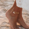 CZ Ankle Bracelets for Women Gold Plated CZ Initial Dainty Layered Heart Anklets Foot Chain Summer Beach Jewelry - Image 5