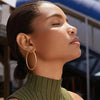 Gold Plated Large Hoops Earring Lightwight Gold Hoop Earrings for Women 316L Steel Post Lightweight - Image 4
