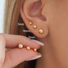 3/4/5mm Classic Stainless Steel Dot Ball Stud Earrings Unisex Gold Color Stackable Simple Women's Jewelry Christmas Gifts - Image 1