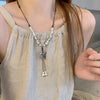 Retro Flower Beaded Necklace Chinese Style Wood Bead Weaving Long Braided Rope Clavicle Chain Women's Neck Chain - Image 8