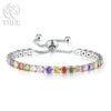 Noble Silver Bracelet Chain Color Crystal Hand Jewelry For Women Charm Wedding Gift Party 18cm - Image 19
