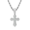 Hip Hop Cross Necklace For Men Cubic Zirconia Iced Out Pendant Gold Color Stainless Steel Rope Chain On Neck Jewelry - Image 10