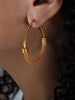 Stainless Steel Textured Metal Round Hoop Earrings for Women Gold Color Geometric Circle Earrings Jewelry - Image 3