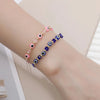 12pcs Evil Eye Square Crystal Bracelet Handmade Prayer Bangles Adjustable Anklets Wrist Jewelry Gift for Friend - Image 4