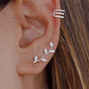 Silver Color Gold Plated Climber Earrings for Women Smooth Piercing Women's Stud Earrings Jewelry - Image 3