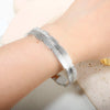 Stainless Steel Feather Shape Bangle Bracelets Jewelry - Image 2