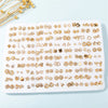 100Pairs/SET Gold Color Crystal Heart Star Moon Small Stud Earrings Set For Women Animal Flower Plastic Earring Set Jewelry Gift - Image 2