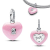 Silver Glass Slipper Charm Pink Envelope Floral Tulip Golden Key Sword Bee Cicada Butterfly Beads Necklace Fit Bracelet - Image 36