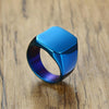 Wide Square Signet Ring for Men in Stainless Steel - Image 4