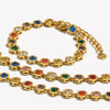 Multicolor Round Zircon Necklace Bracelet Pvd Plated Stainless Steel Party Shiny Chic Jewelry - Image 6