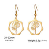Birth Flowers Dangle Earrings Stainless Steel Gold Color Daisy Rose Snowdrop Women's Floral Earring Jewelry Birthday Gift - Image 29